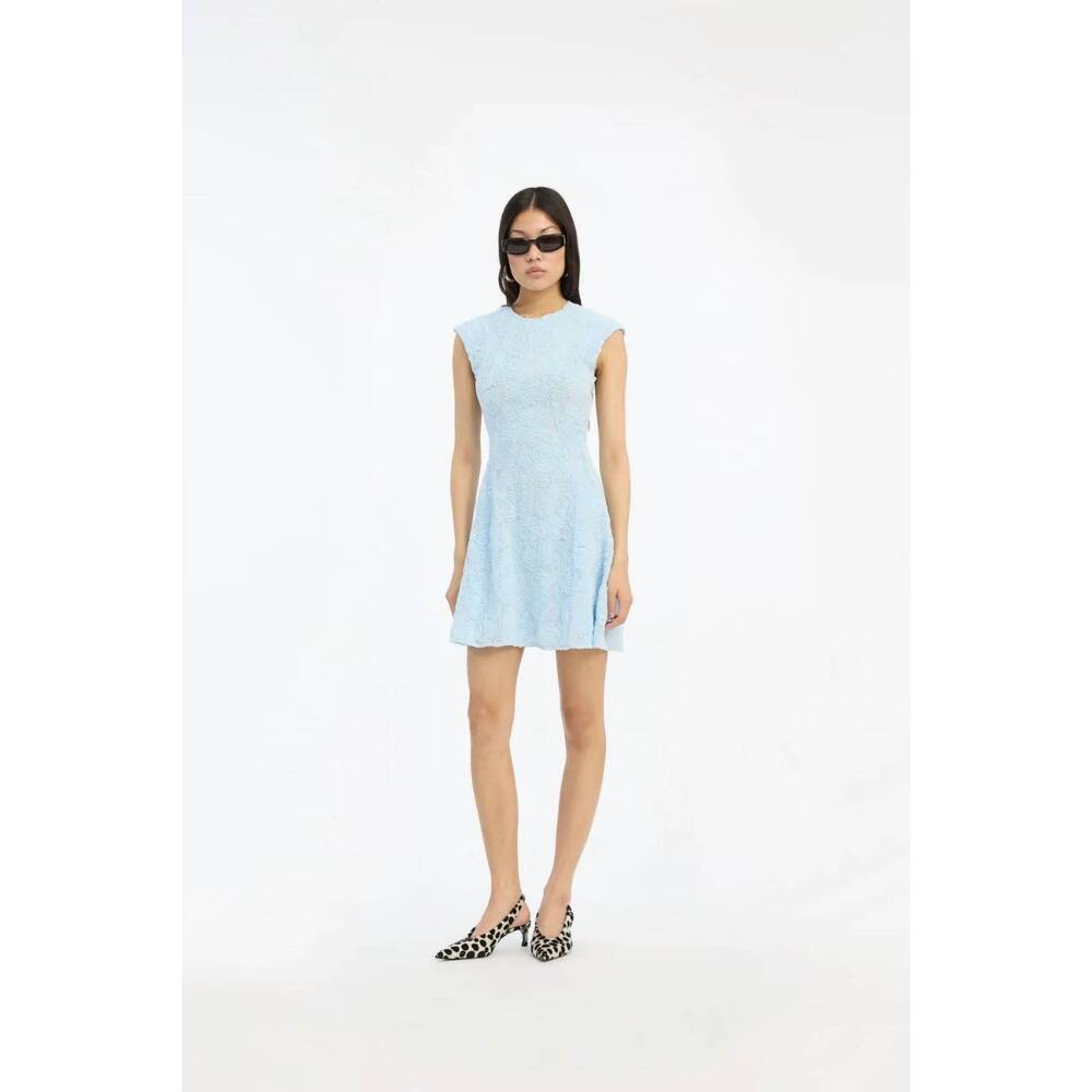 NEW ROTATE mesh mini dress in blue
